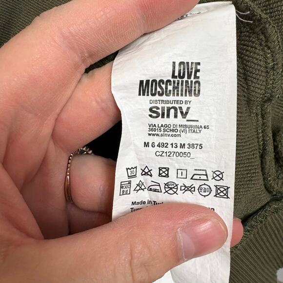 Love Moschino Olive Green Logo Hoodie Men’s 2XL – Stylish Streetwear Sweatshirt - Picture 7 of 7